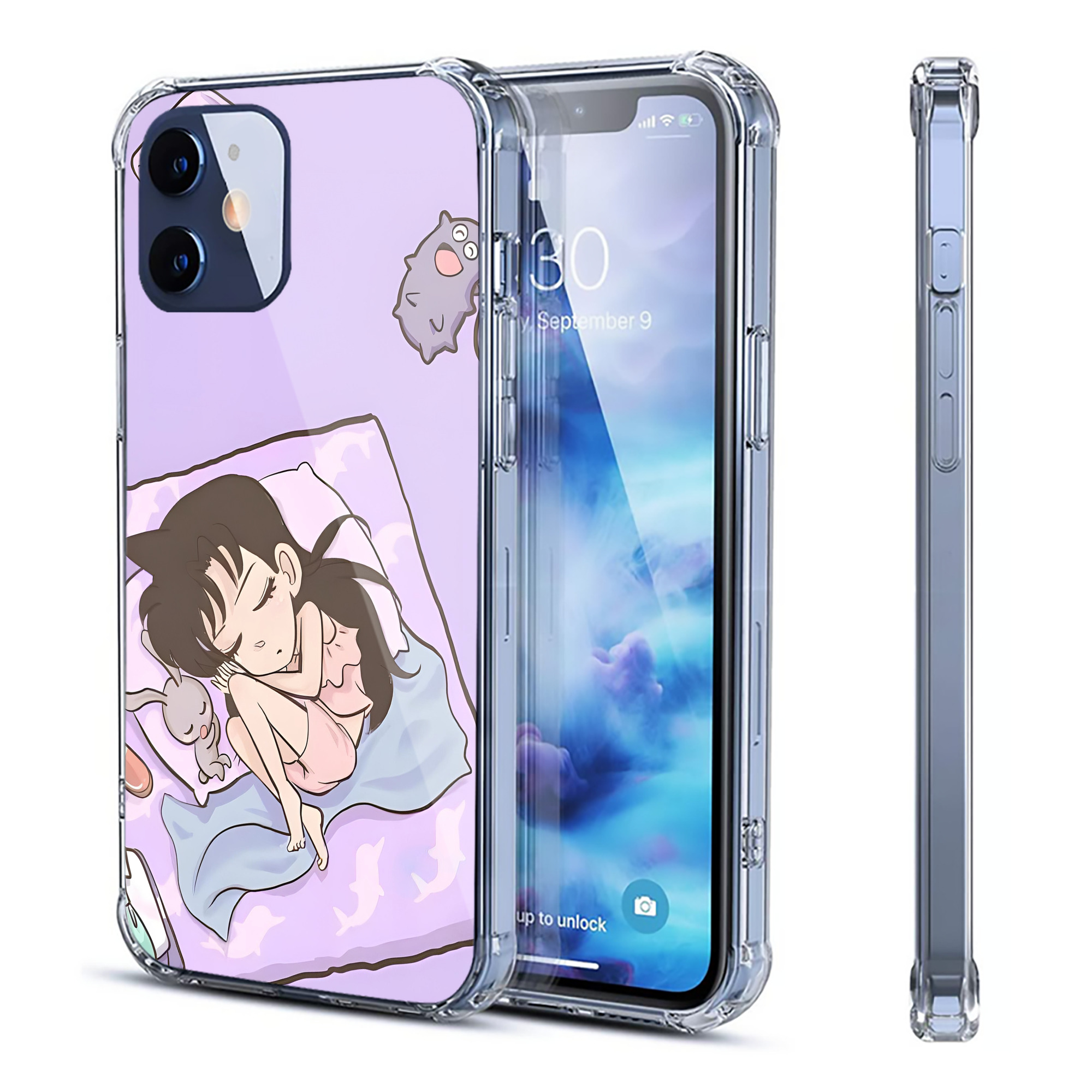 （画像用） 名探偵コナン Detective Conan 【iPhone 12シリーズ対応】透明スマホケース（クリアソフトケース）